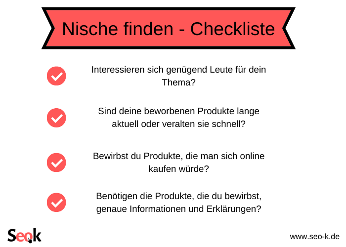 Nische finden - Checkliste